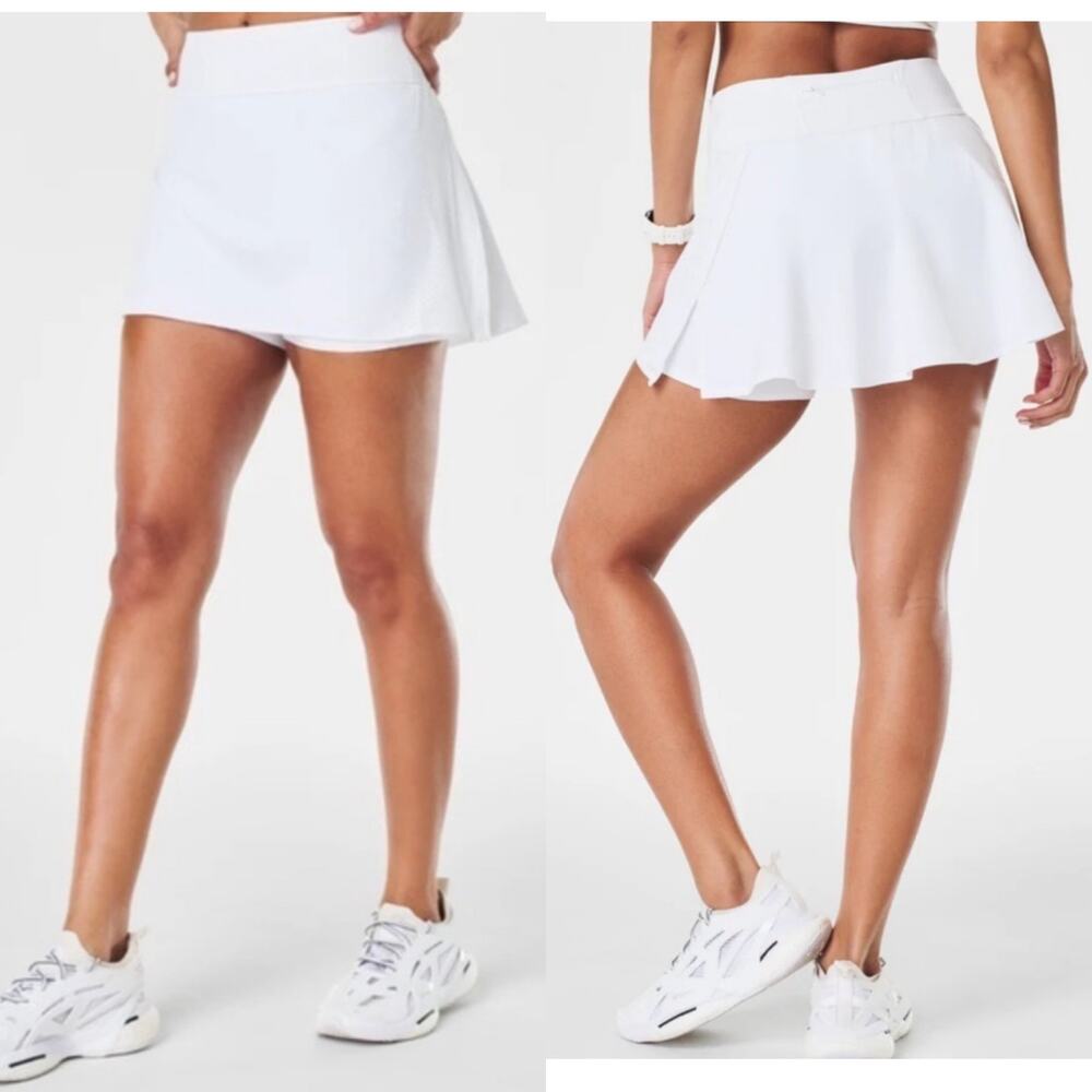SPANX Skort Womens XS White 14" Get Moving Athletic Sporty Pickleball Tennis